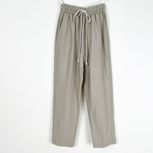 Forte Forte Sand-Washed Drawstring Khaki Trousers Euro Old Money Luxury Pants - Picture 4 of 12